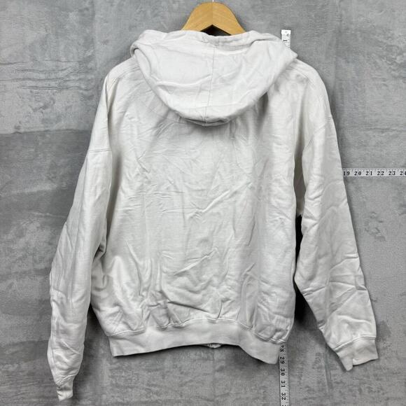 Y2K Pacific & Co Boxy Hoodie Full Zip Hilton Head Island Beach Relax White/Blue - Picture 4 of 8